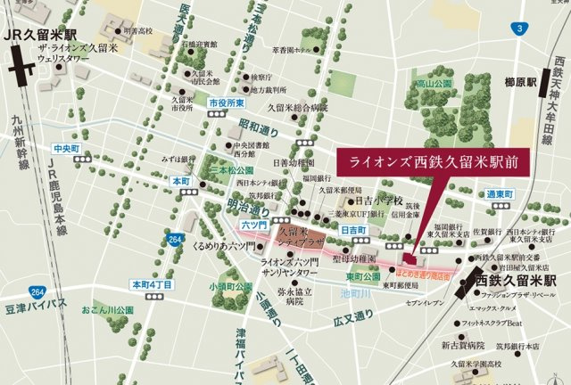 ライオンズ西鉄久留米駅前の地図