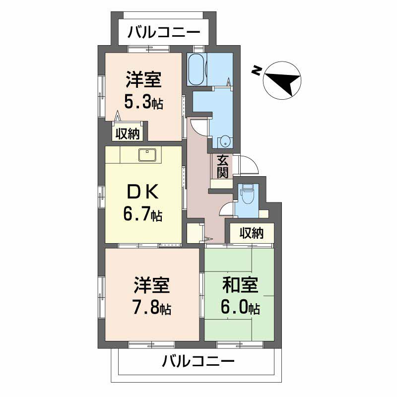 リベルテＫ.Ｋの間取り