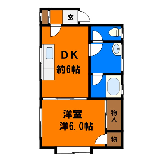 【間取り】 | リトルクローバーハイツ | ひろびろ1ＤＫ！！≪リトルクローバーハイツ≫