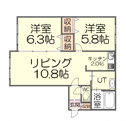 【間取り】 | 使い勝手のよい振り分けタイプの2LDKです。