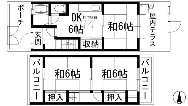 【間取り】 | 新田2丁目テラスハウス（5戸1）