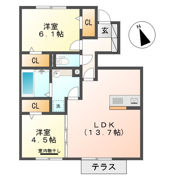 総社市井尻野のアパート