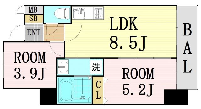 S-FORT福島LaLuna　仲介手数料無料の間取り