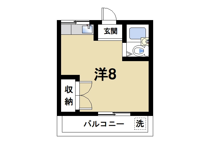 はいつ武本の間取り|単身者向けの間取りです