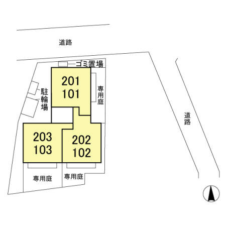  アイビーコートＴの区画図