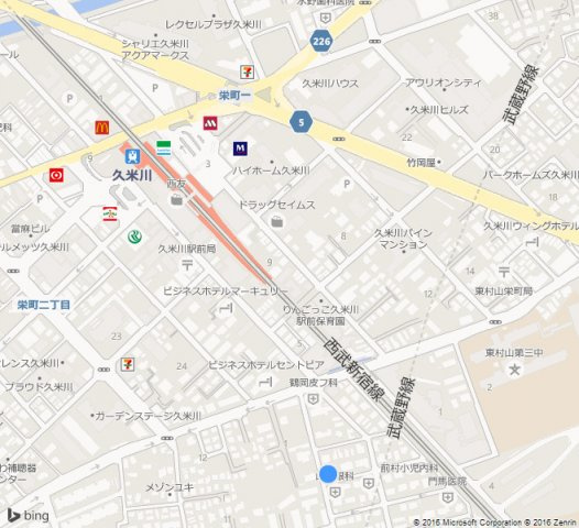 サングリーン久米川の地図