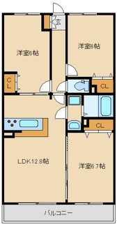 【間取り】 | 田沼レジデンス25 | 間取り図　