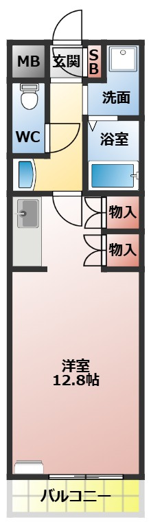 アクロス大和田の間取り|可動式の収納が大変便利です。