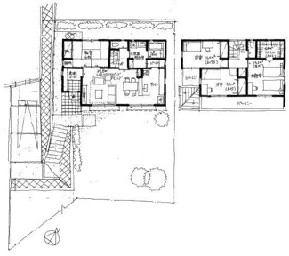 【土地図＋建物プラン例】 | 岐阜県関市関ノ上　売地（建築参考プラン付） | 建築参考プラン