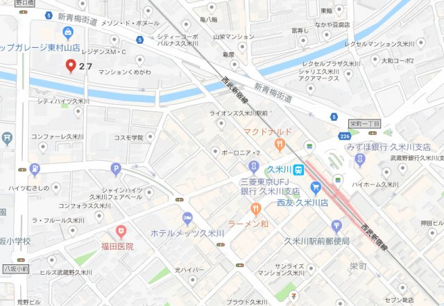 武蔵野ベルハイツ久米川の地図