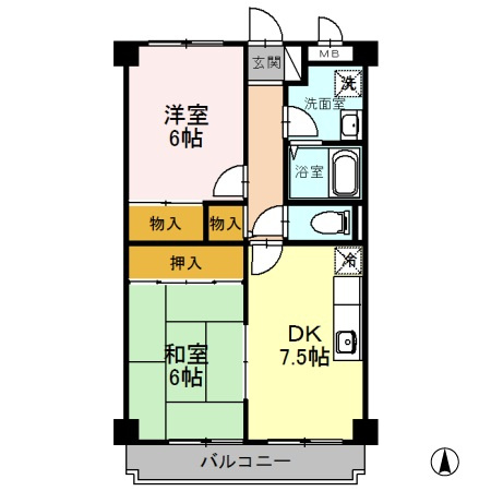 【間取り】 | フェリス旭ヶ丘
