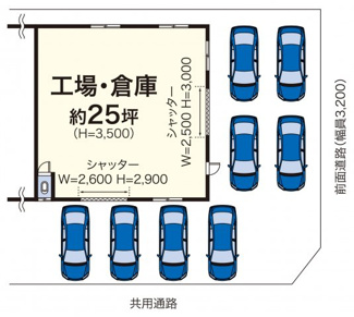 【間取り】 | 東山田貸し工場Ａ | 平面図