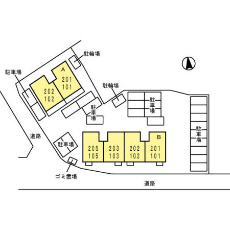 ローベルジュＢの区画図