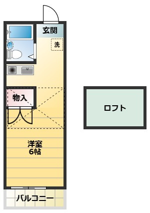 小金井市東町４丁目のアパートの間取り