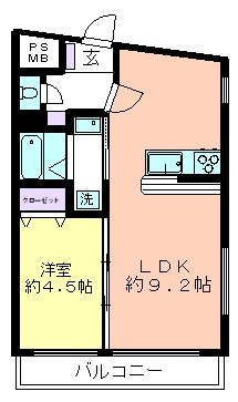 武蔵野サンハイツ久米川の間取り|全面リノベーション済み！
広々使える１ＬＤＫはデザインクロスでこだわりの内装
