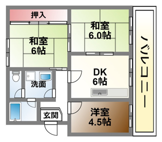 【間取り】 | サンシャイン芝田