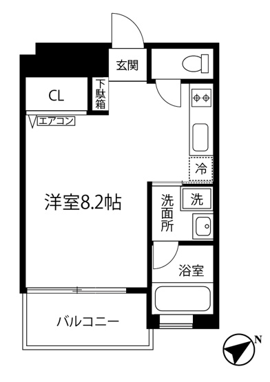 【間取り】 | ロイヤルパレスセンター南 | はじめての一人暮らしの方や学生さんにオススメ！ワンルームタイプのお部屋です♪