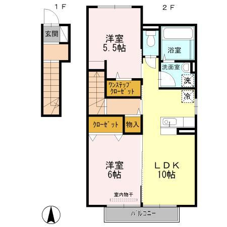 カーミー・芳川Bの間取り