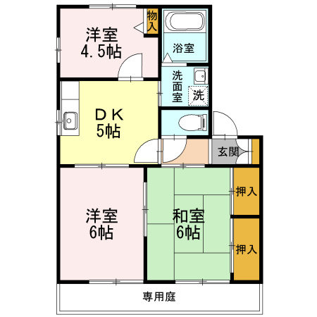 サンディアスB棟の間取り