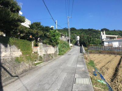 【前面道路含む現地写真】 | 南城市　水平線の見えるのどかな土地