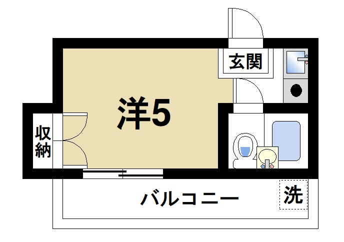 アートハウスならの間取り|お一人暮らしにピッタリのお部屋です。