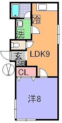 【間取り】 | コーポラスパークタウンＢ | 1LDK