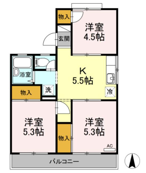 【間取り】 | 福富パレスB棟