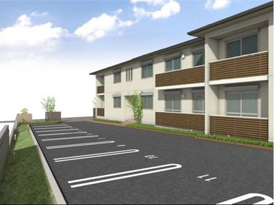 【駐車場】 | 【シャーメゾン】フルリール | 建物の前に駐車場となるので、陽あたりが良い物件となります。