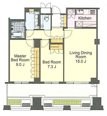 港区虎ノ門４丁目の賃貸マンションの間取り