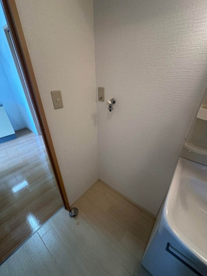 【設備】 | ダンデリオン | 洗面所にある室内洗濯機置き場です♪室内に置けるので洗濯機が傷みにくいのが嬉しいですよね☆