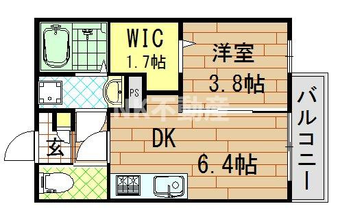 【間取り】 | プレミール御幸（瓢箪山賃貸） | 使いやすい間取りです