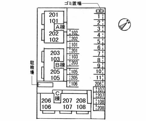 ディアスB棟の区画図