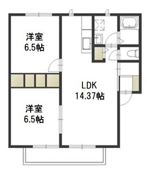 【間取り】 | サンパティオ大福Ⅱ