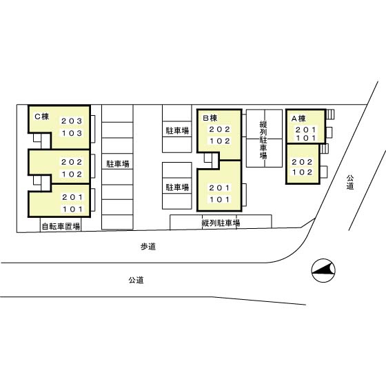 ぷらっとＳ・ＯＫＩＮＯ　Aのその他共用部分|配置図