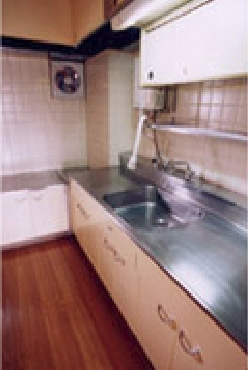 杉の宮マンションのキッチン|（1LDK）ガスコンロ設置可能です。（都市ガス）