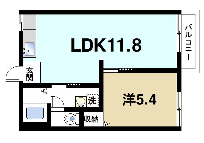 タウニィ箕山の間取り|リビングも居室も広く取られています