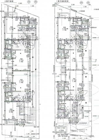 福岡市東区香椎１丁目の一棟アパートの間取り|1Fと2Fの見取り図です。