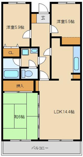 【間取り】 | ハビテーション向丘 | 間取り図