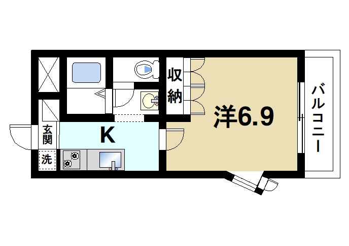 レジェンドール　西の京の間取り|一人暮らしにぴったりです