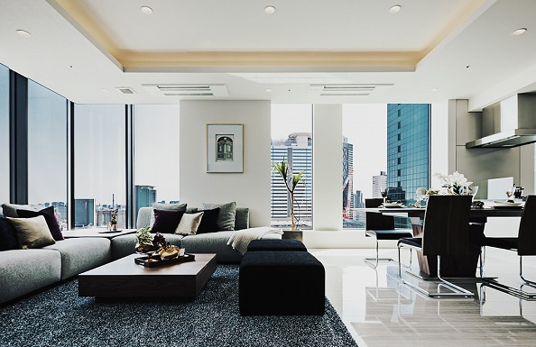 新宿区西新宿６丁目の賃貸マンションの居間・リビング|モデルルーム参照