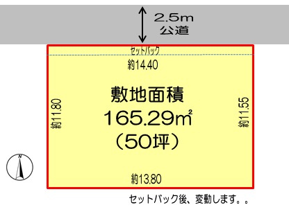 鴻巣市鎌塚３丁目　売地の土地図|整形地ですので建物も設計しやすいです。