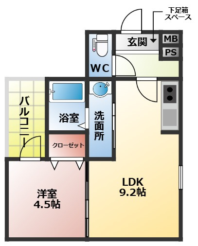 フジパレス八坂町の間取り|人気の１ＬＤＫ