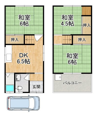【間取り】 | 堺市東区高松貸家