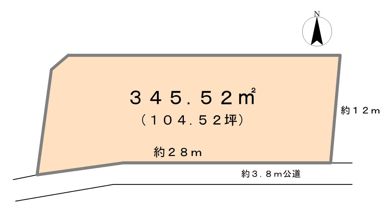 比企郡吉見町長谷　土地１０４坪の土地図