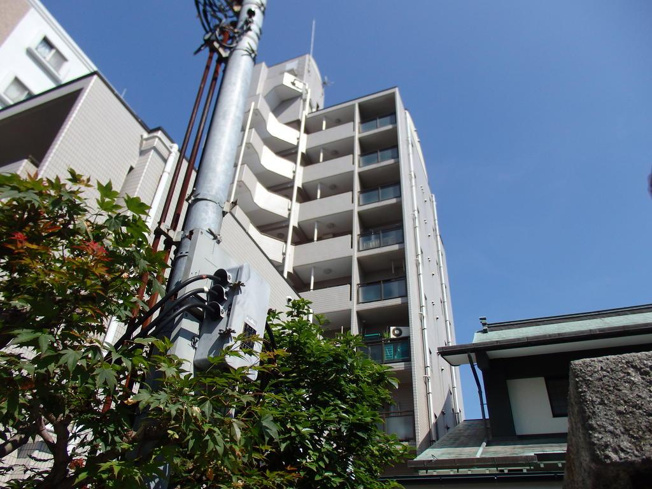 【外観】 | スカイコート | 明るい通りに面しているので建物雰囲気も良好。