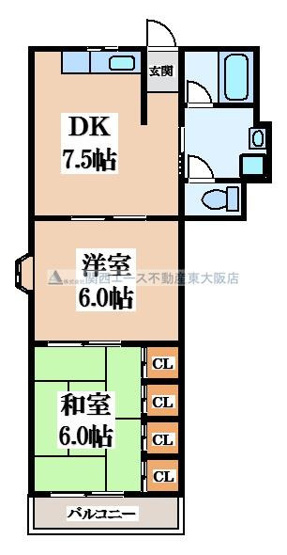 【間取り】 | ビートル山本北C棟