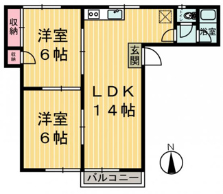 【間取り】 | 茜コーポF棟
