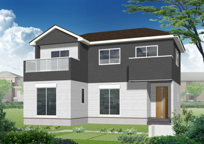 【外観パース】 | 岩槻区　上里　全1棟　1号棟　36坪　オープンハウス開催中 | 3540からさらに2,599万円に価格変更です。完成済みです。