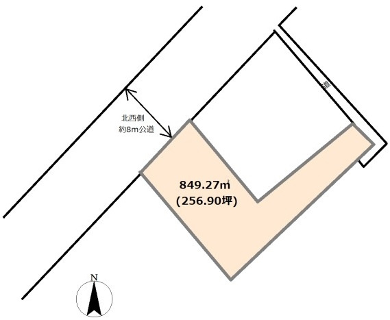 群馬県伊勢崎市境女塚　土地２９１坪の土地図