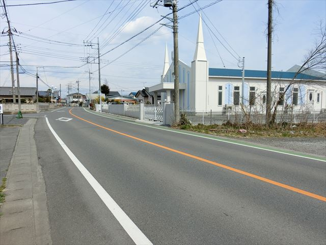 群馬県伊勢崎市境女塚　土地２９１坪の前面道路含む現地写真